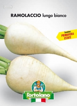 Sementi orticole di qualità l'ortolano in busta termosaldata (160 varietà) (RAMOLACCIO LUNGO BIANCO)-0