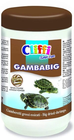 Gambabig Alimento per tartarughe a base di Gamberetti grossi Essiccati confezione da 130 grammi-0